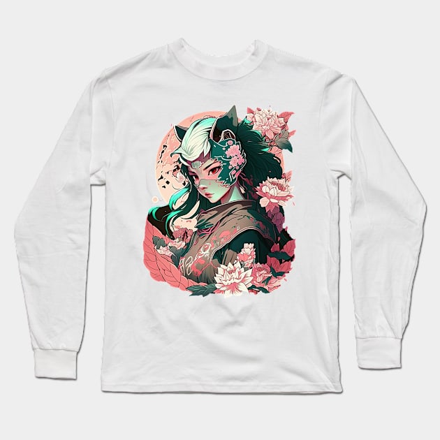 Anime Girl Long Sleeve T-Shirt by LaainStudios